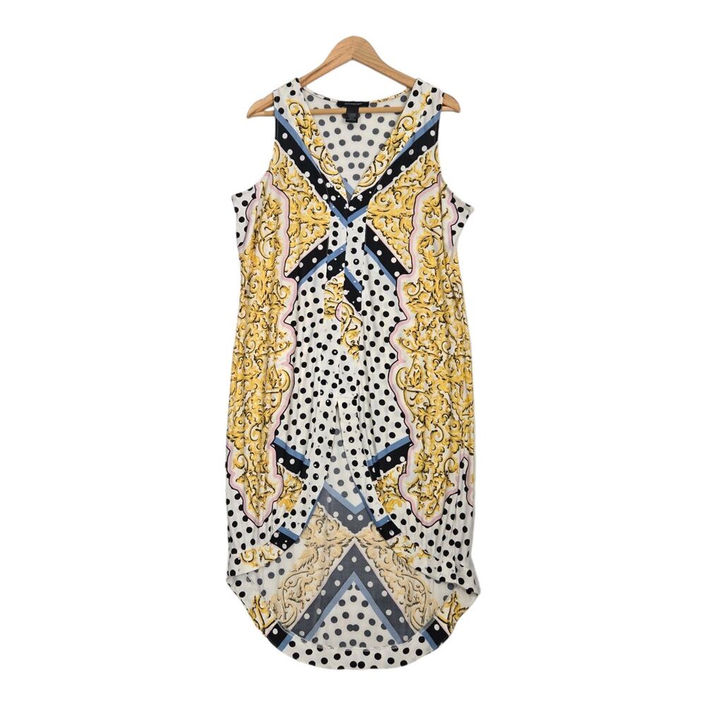 Ashley Stewart Dress Coverup Sz 18/20 Mixed Print Polka Dot Rhinestones